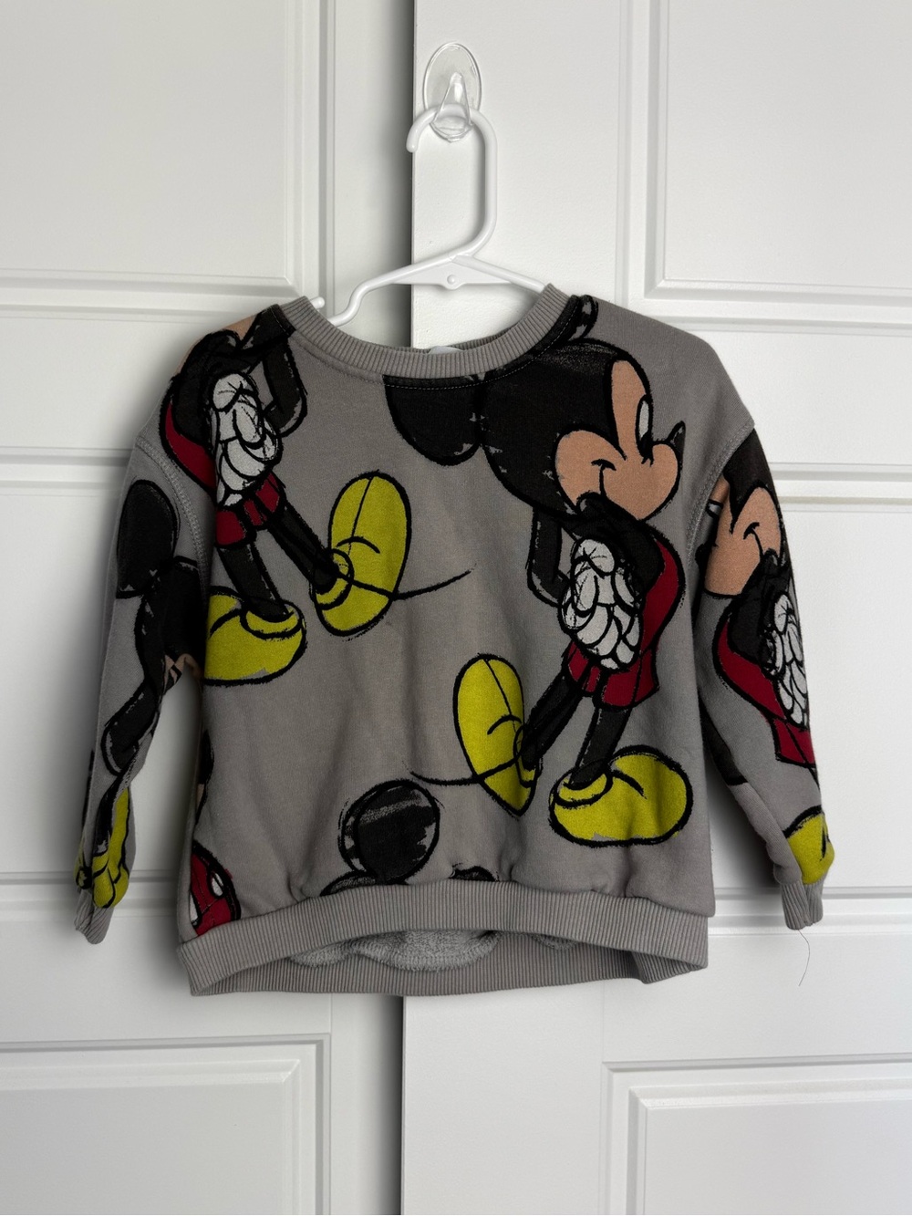 ZARA Kids Grey Mickey Mouse Pullover Sweatshirt - Disney